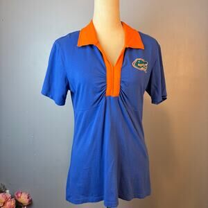 Klutch Florida Gators Short Sleeve Collared Womens Shirt Embroidered Logo Large